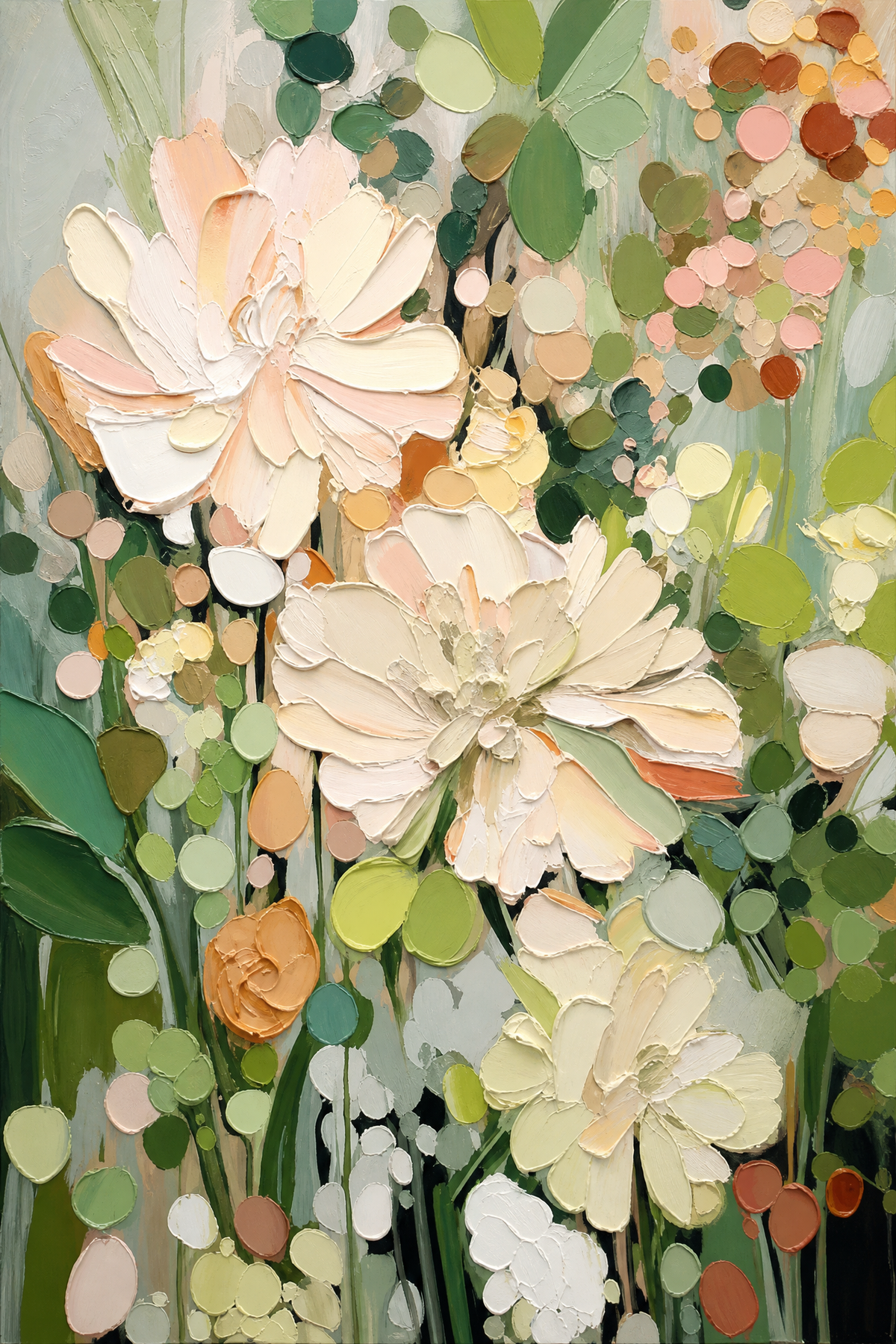 Cream Peonies in Sage Meadow