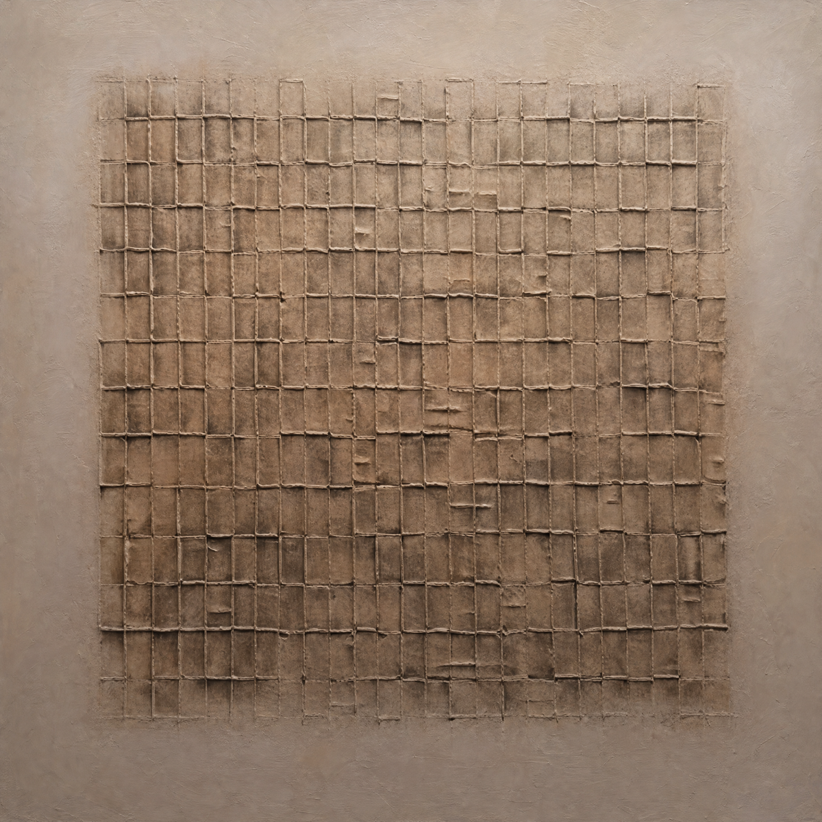 Textured Grid Field in Muted Taupe