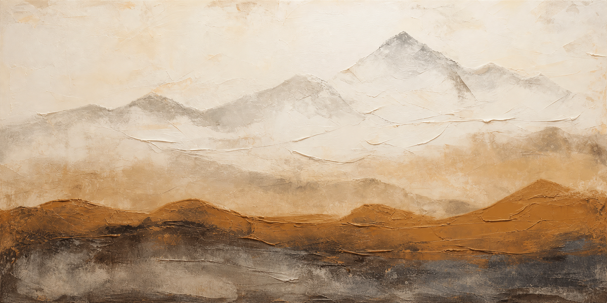 Misty Ochre Mountain Range