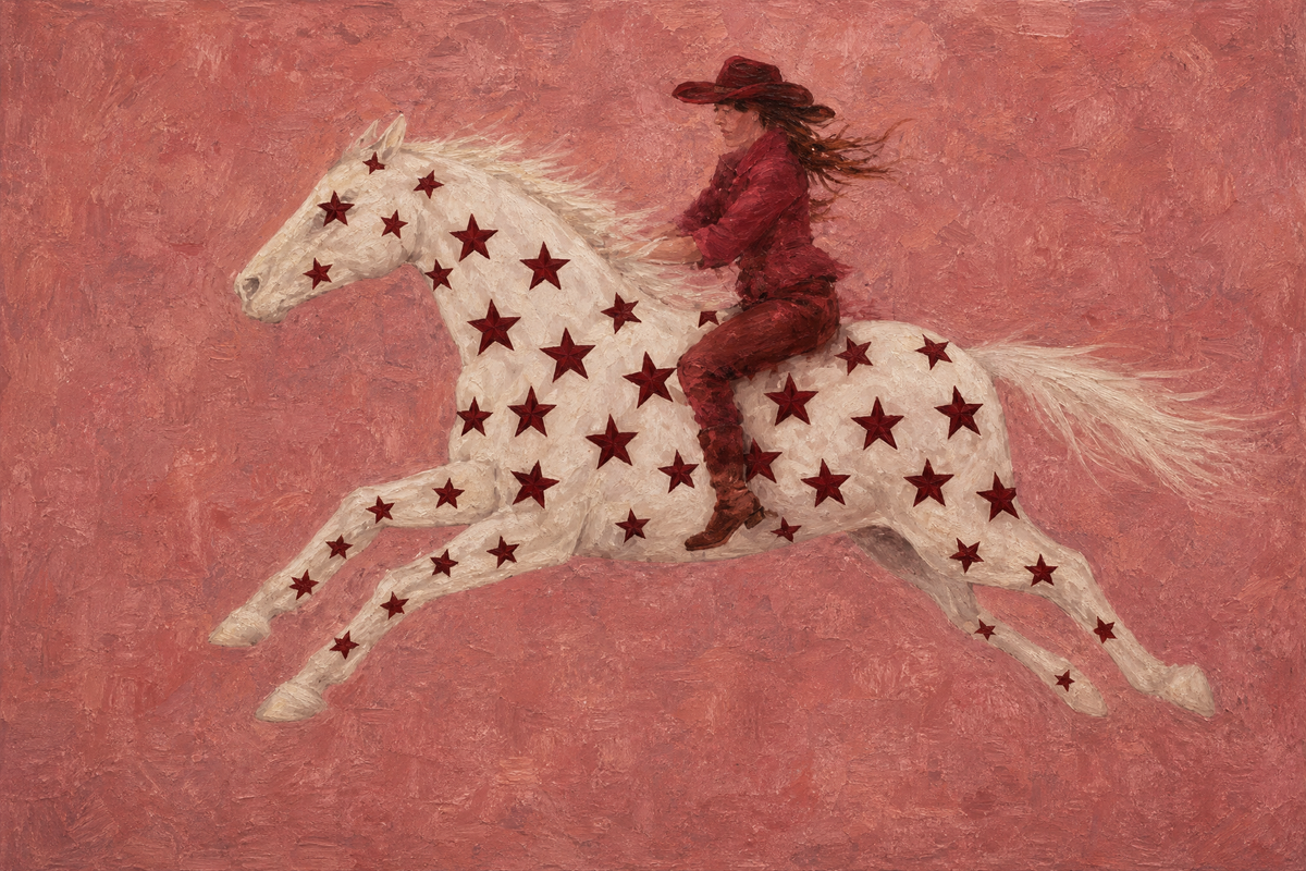 Cowgirl on Star-Painted Horse