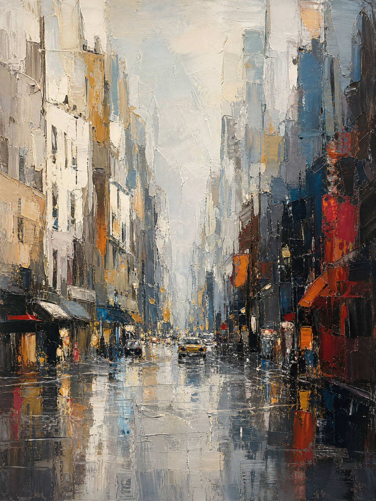 Avenue in Soft Rain