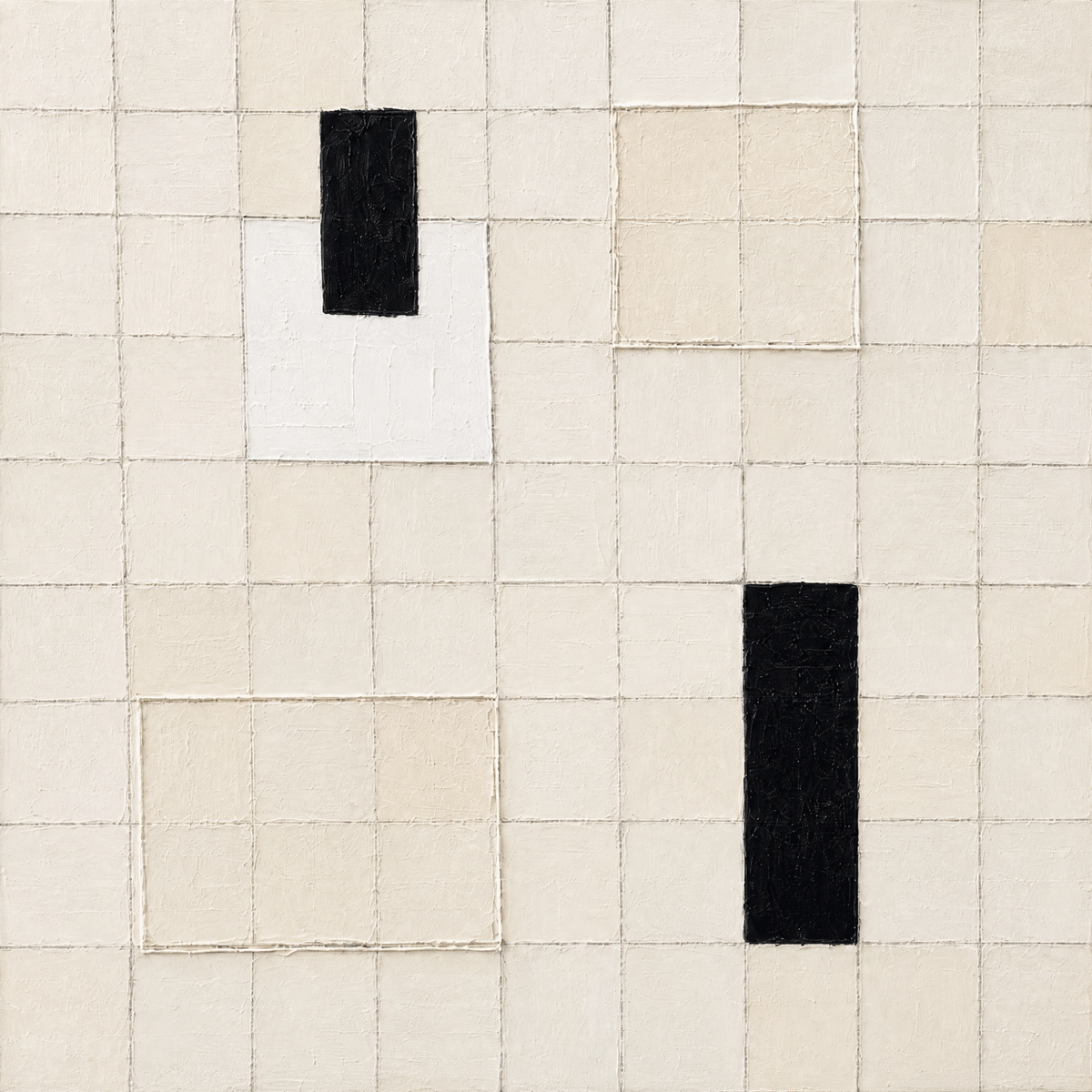 Grid Composition with Two Black Verticals