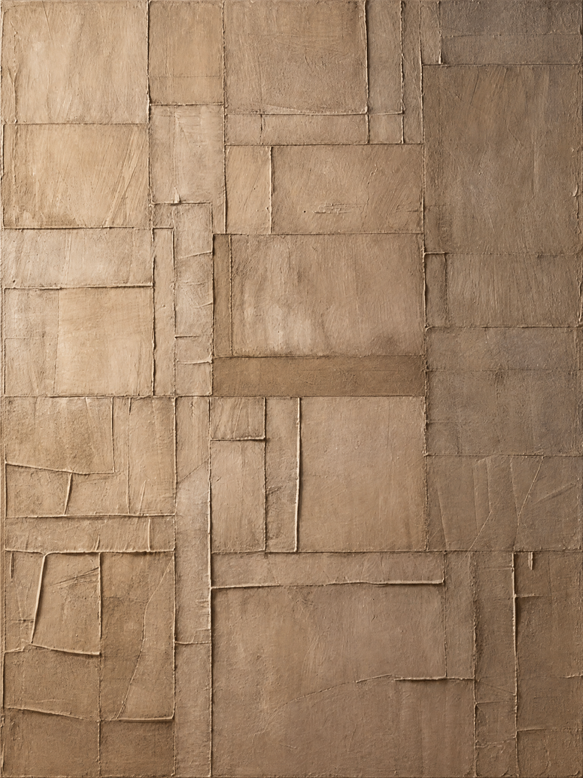 Patchwork Field in Warm Taupe