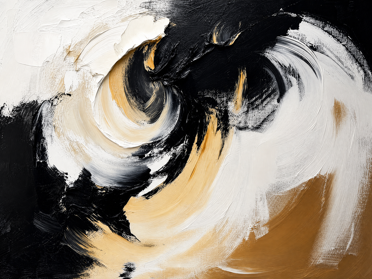 Golden Swirl in Black and Cream