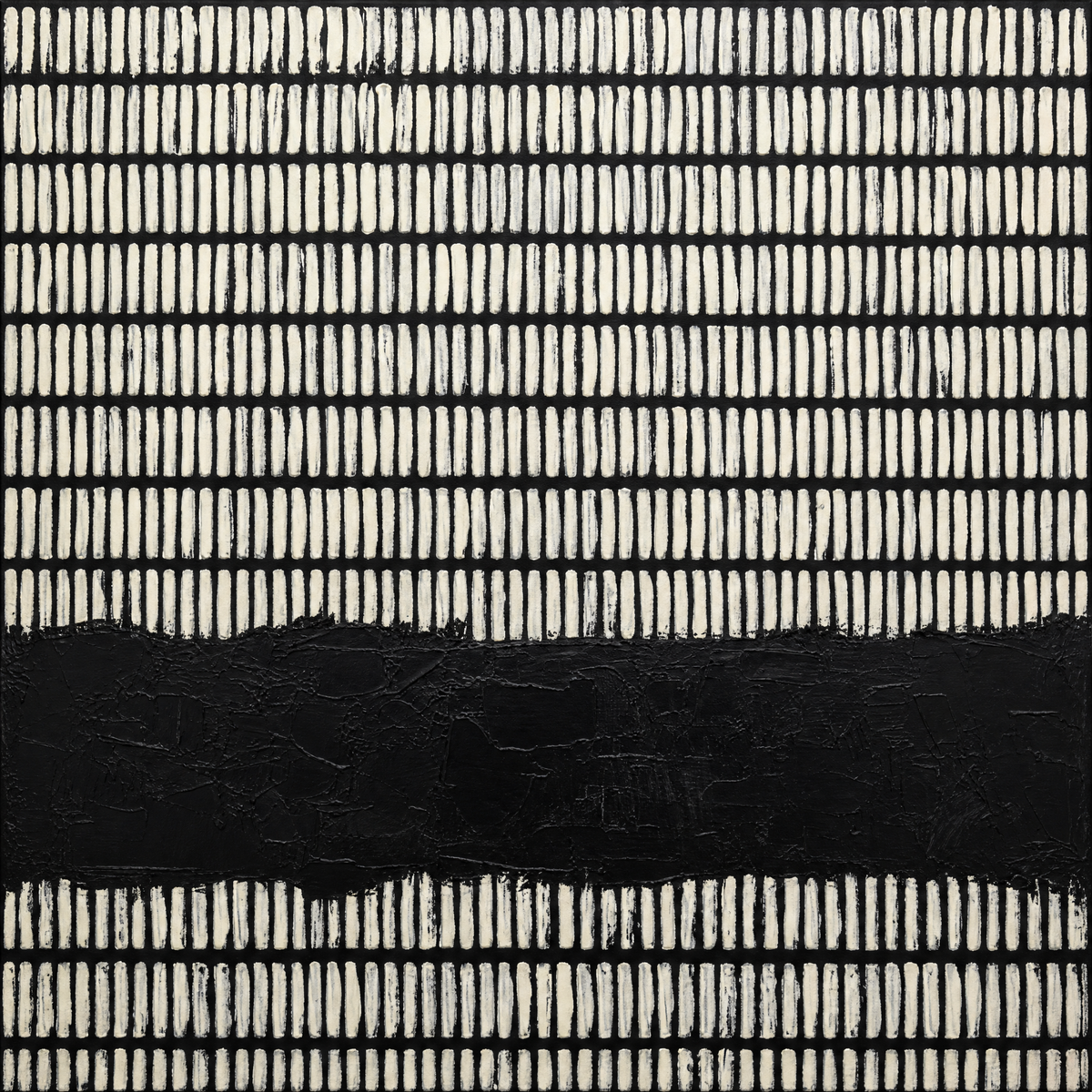 White Dash Field with Black Band