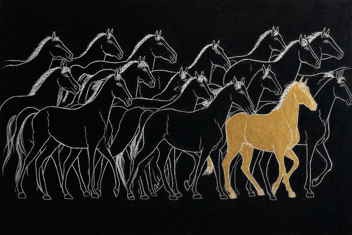 Golden Horse Among the Herd