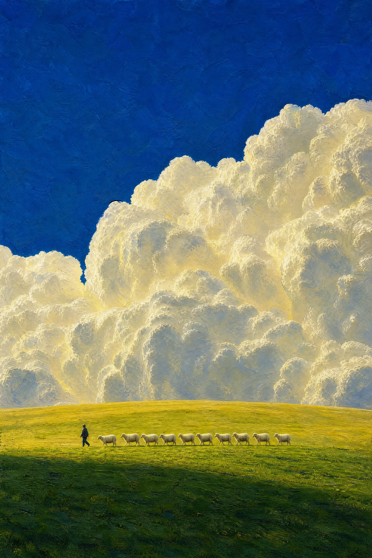 Pastoral Procession Beneath the Cumulus