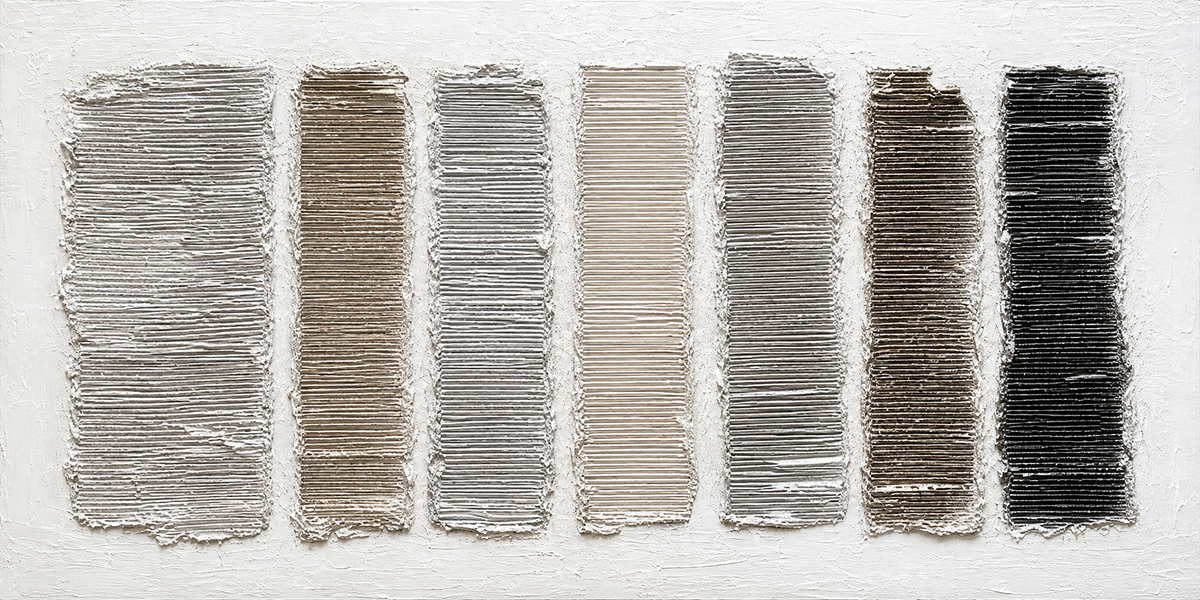 Vertical Striae in Grey and Umber