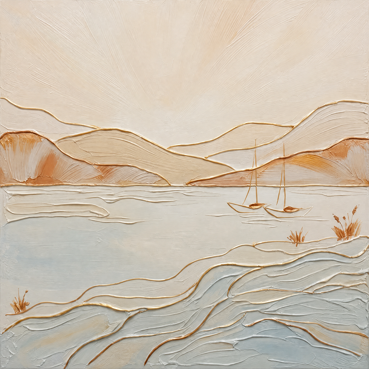 Sailboats on a Tranquil Bay