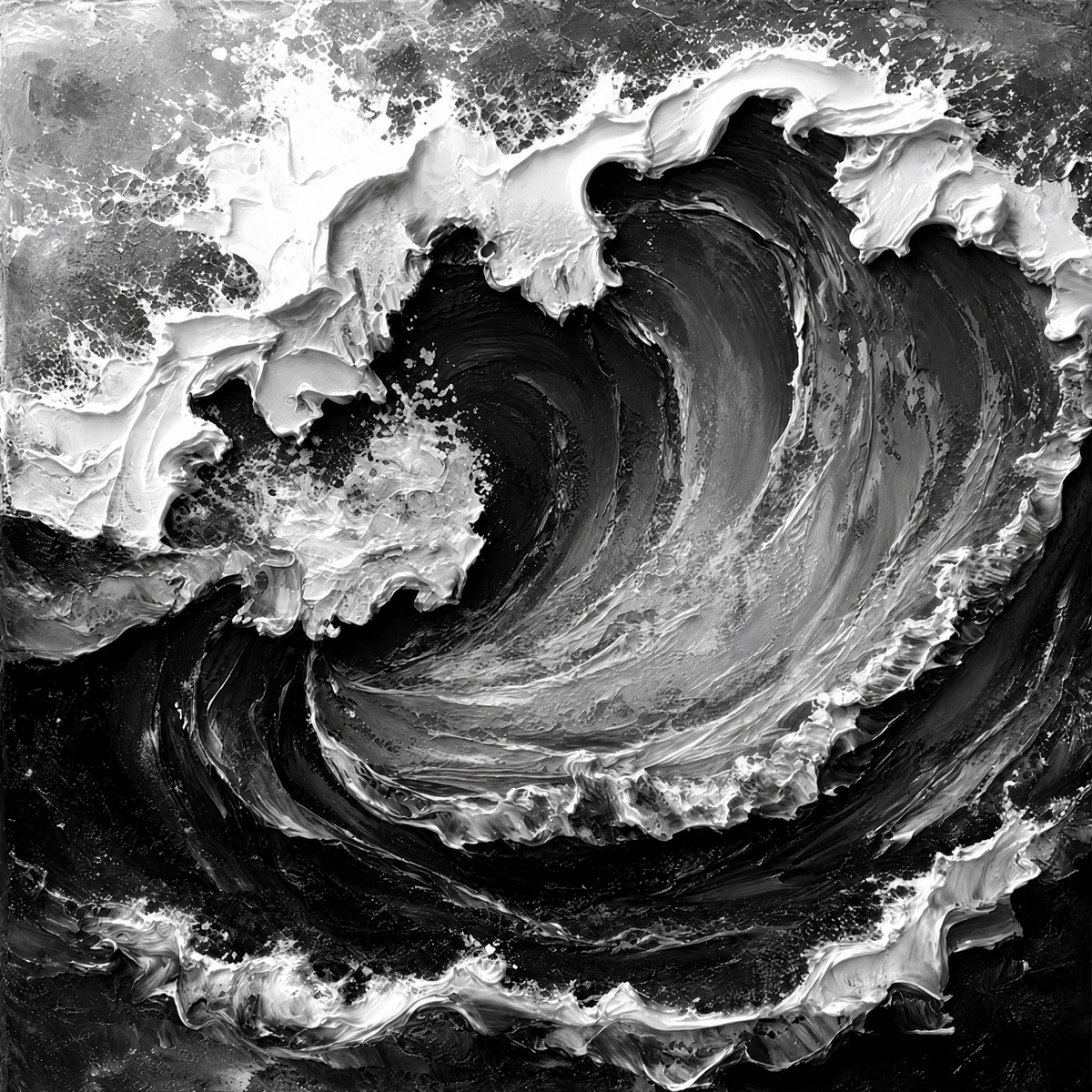 Monochrome Curling Wave