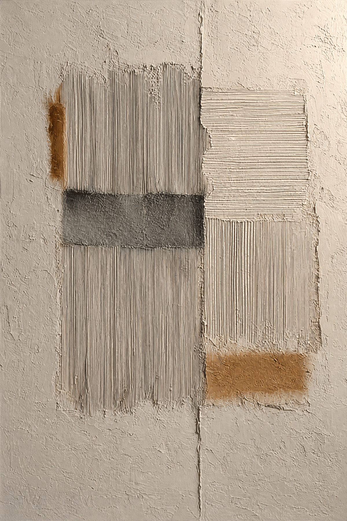 Textured Neutral Grid Abstract