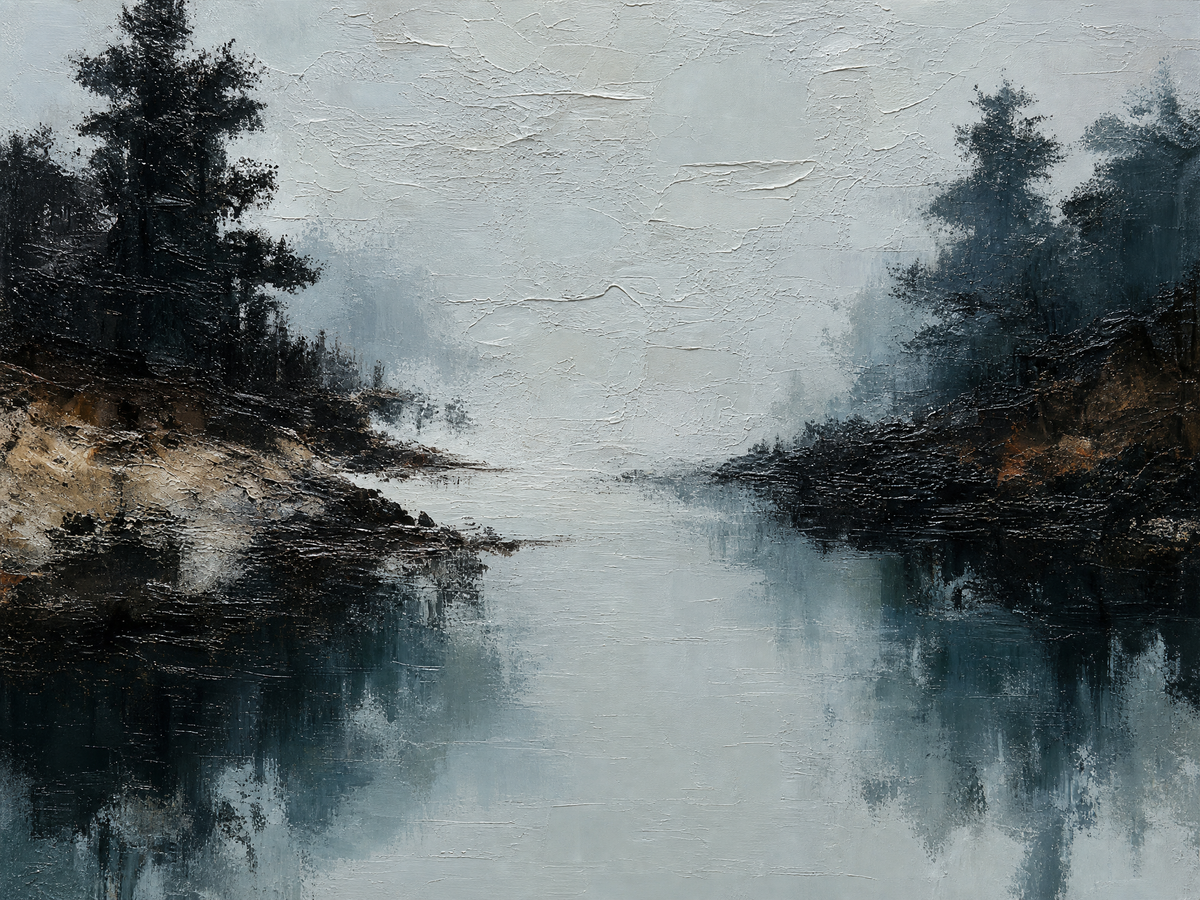 Misty Lake Reflections