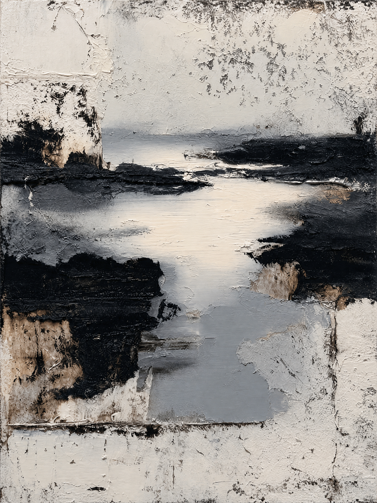 Monochrome Abstract Estuary