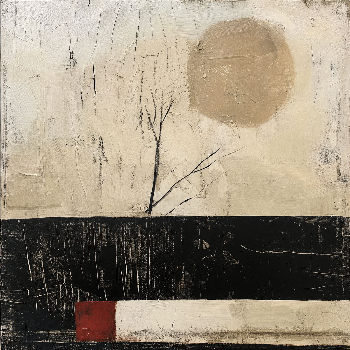 Bare Tree and Ochre Moon