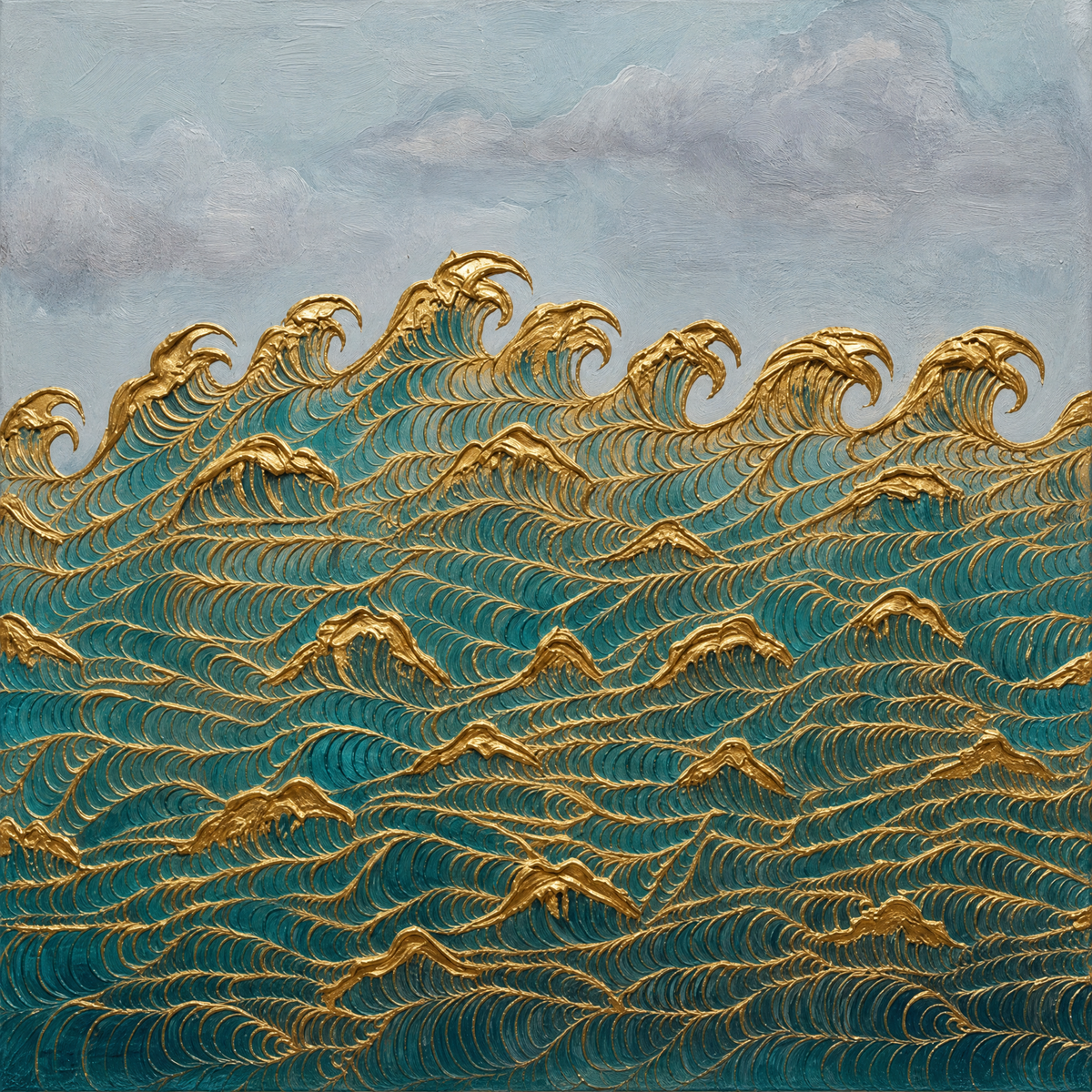 Golden Crested Waves