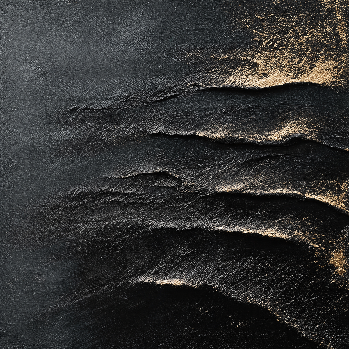 Black Wave Texture with Gold Highlights