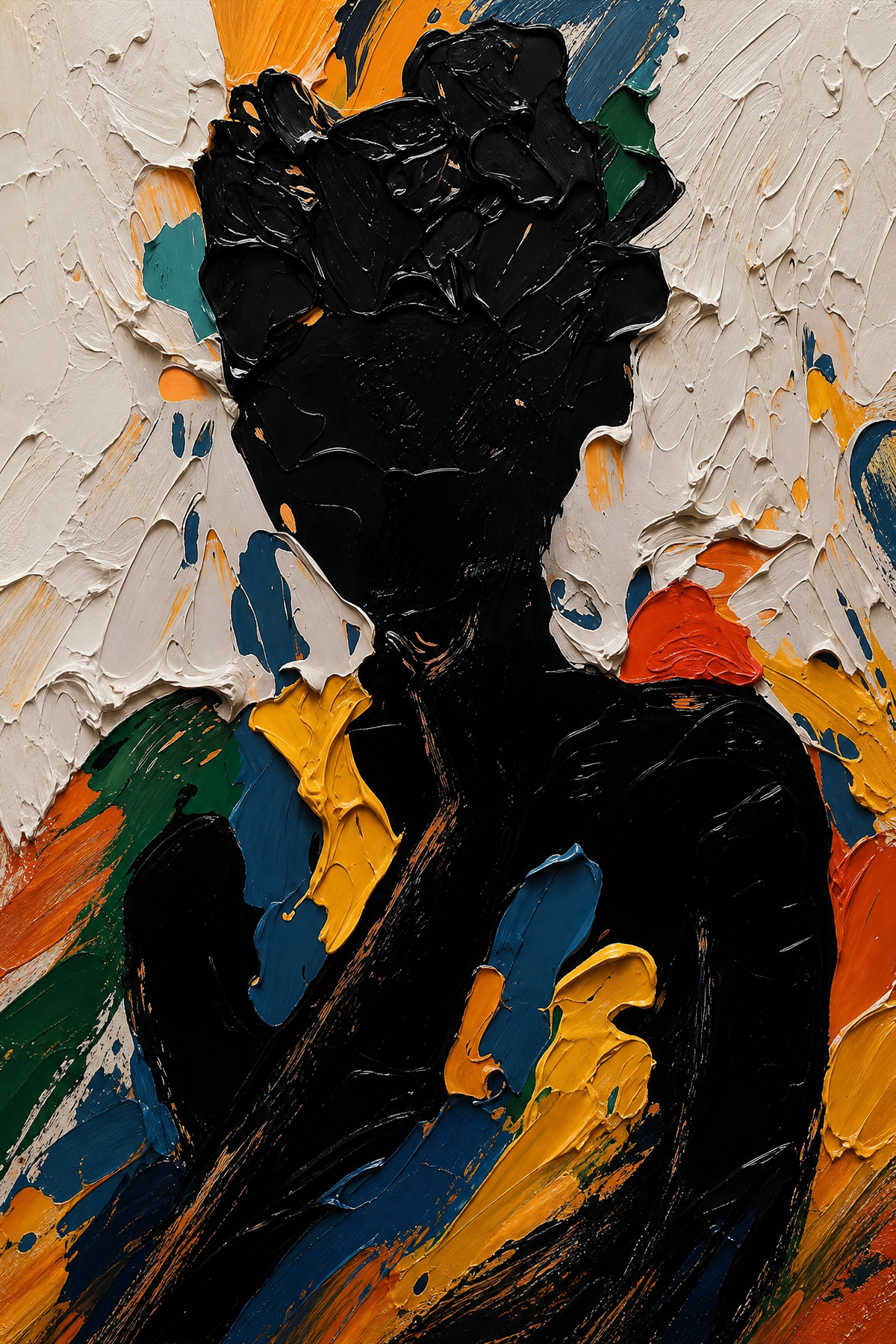 Impasto Silhouette in Ochre