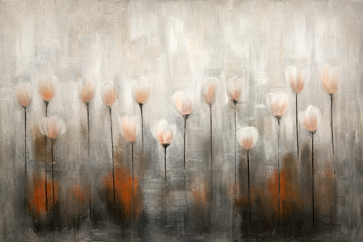 Blushing Poppies in Grey Mist