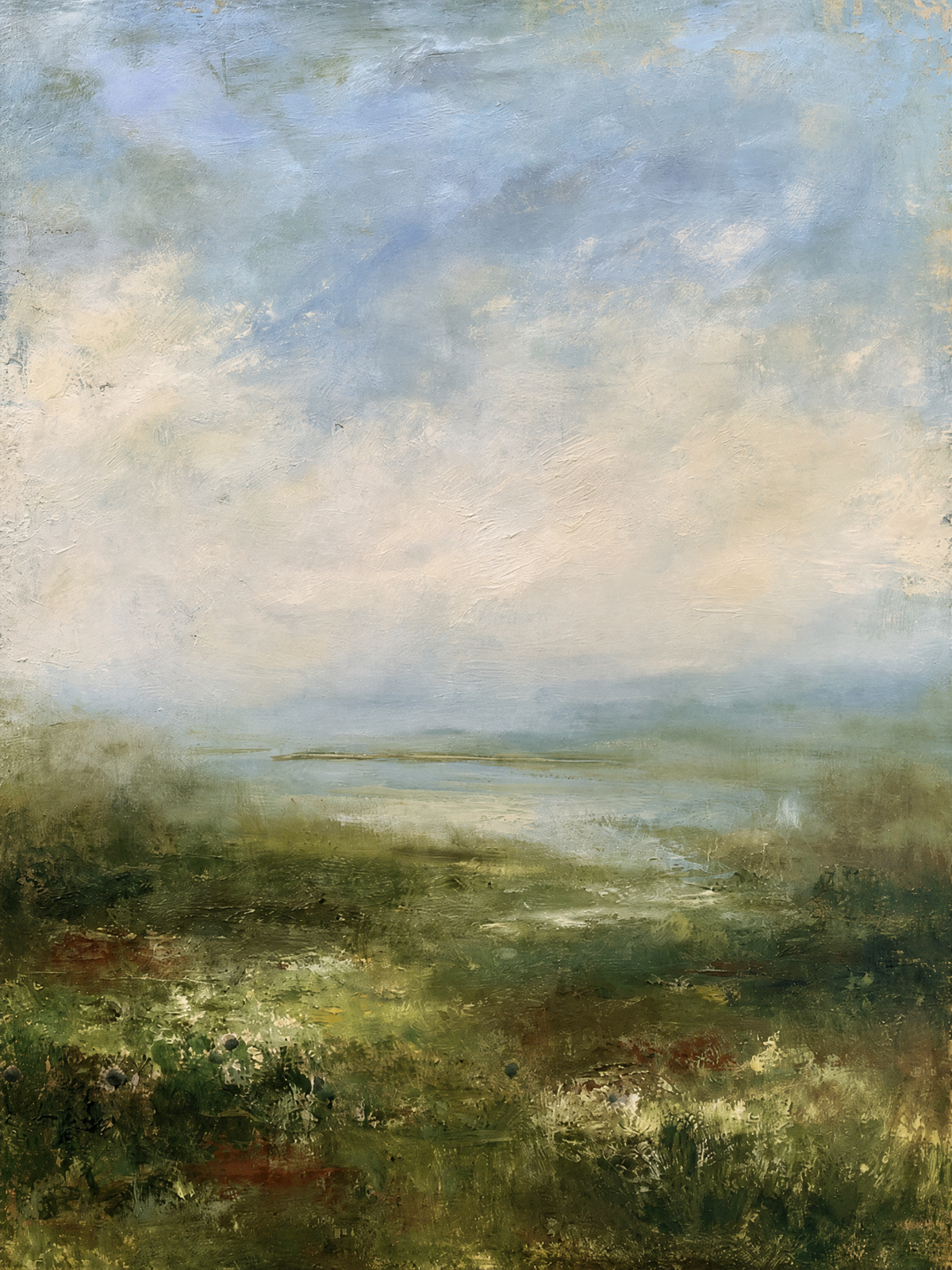 Misty Meadow Marsh Landscape