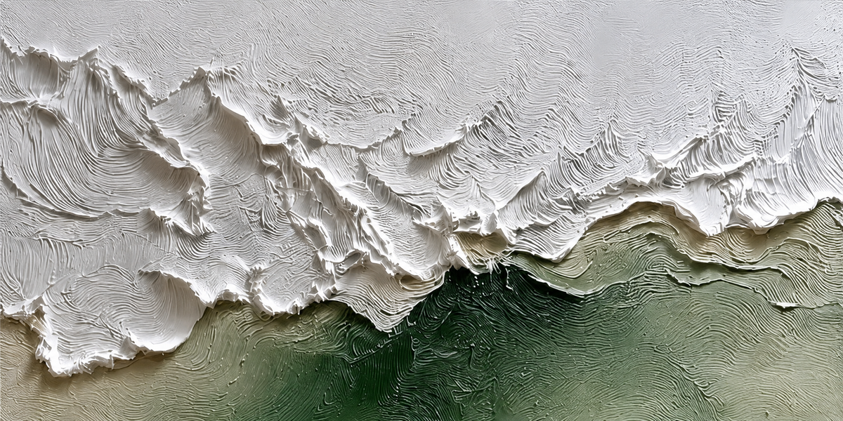 Crested Horizon in White and Sage