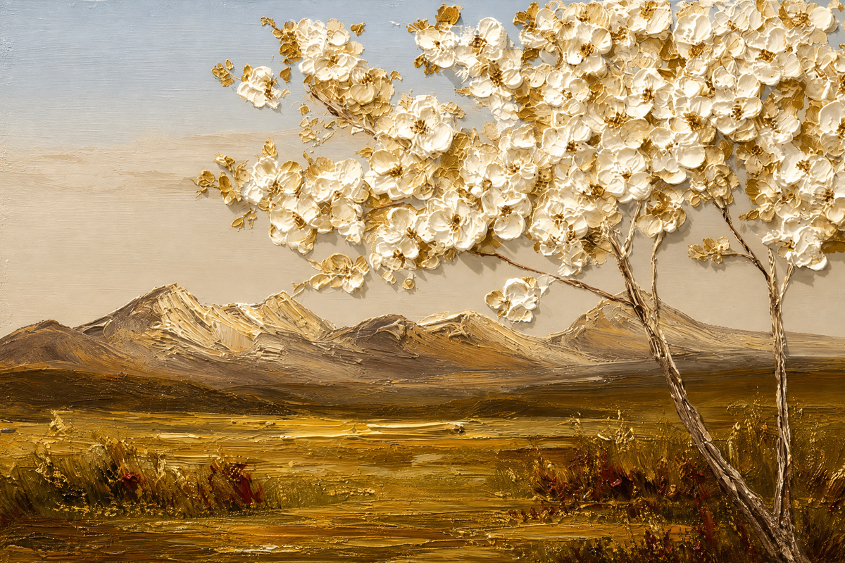 Blossom Tree over Golden Valley