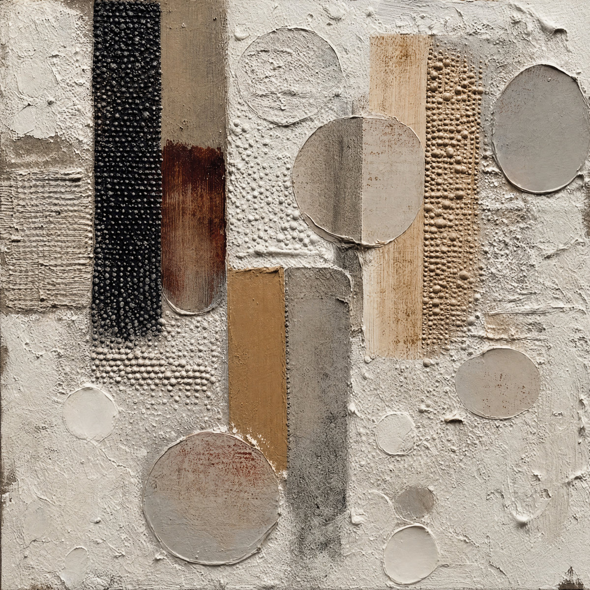 Textured Abstract Columns and Circles