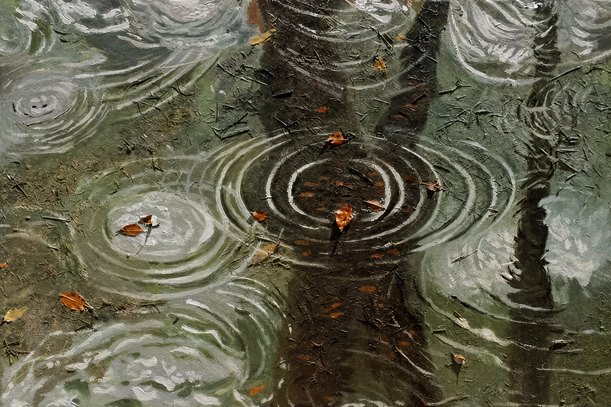Rain Ripples on the Flood