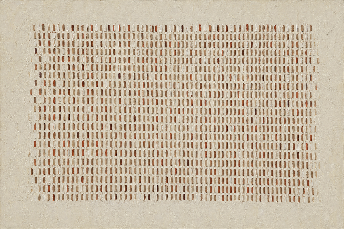 Woven Field in Terracotta and White