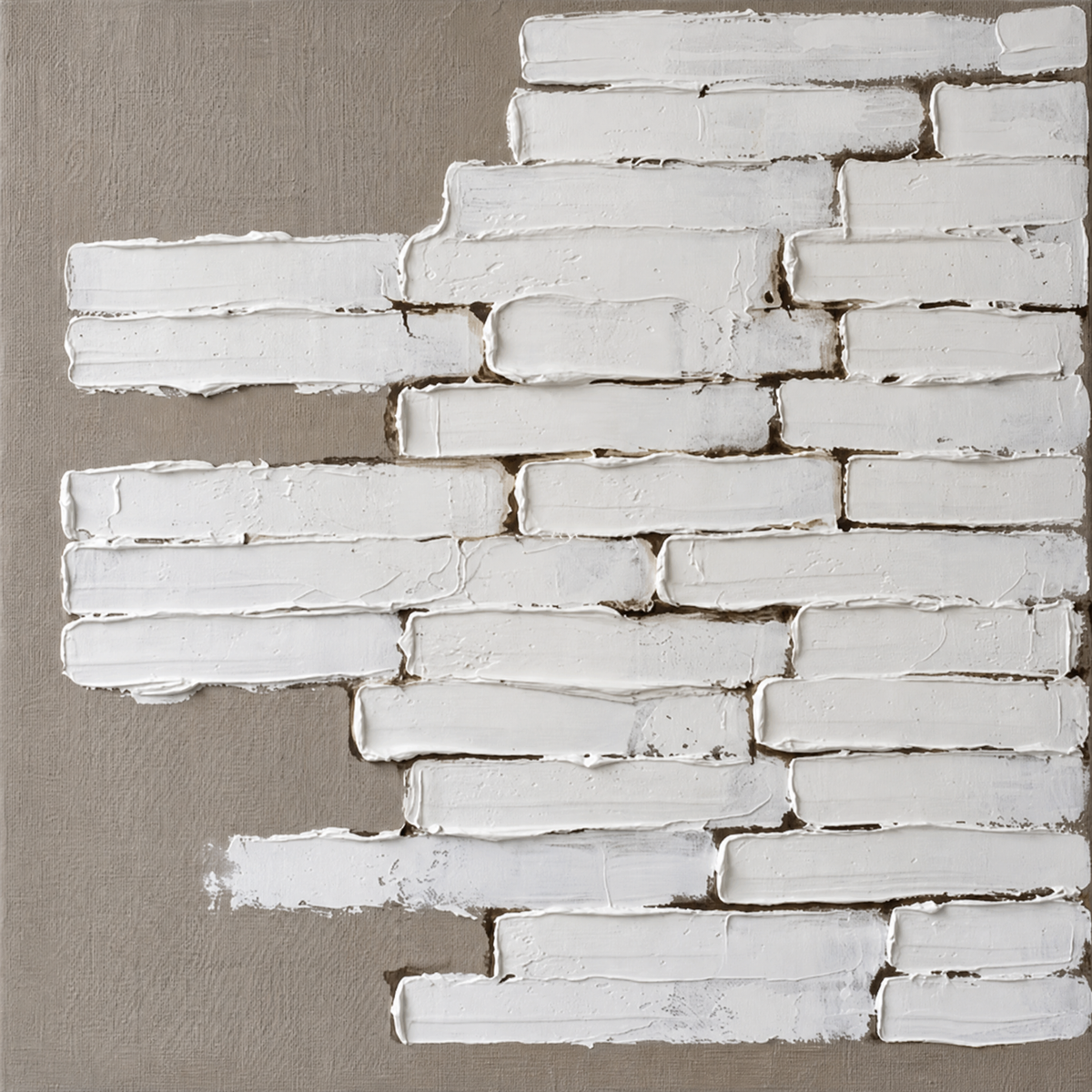 White Impasto Blocks on Greige