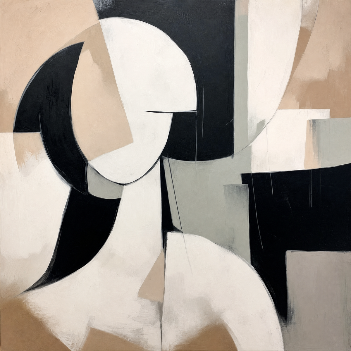 Abstract Curves in Neutral Tones