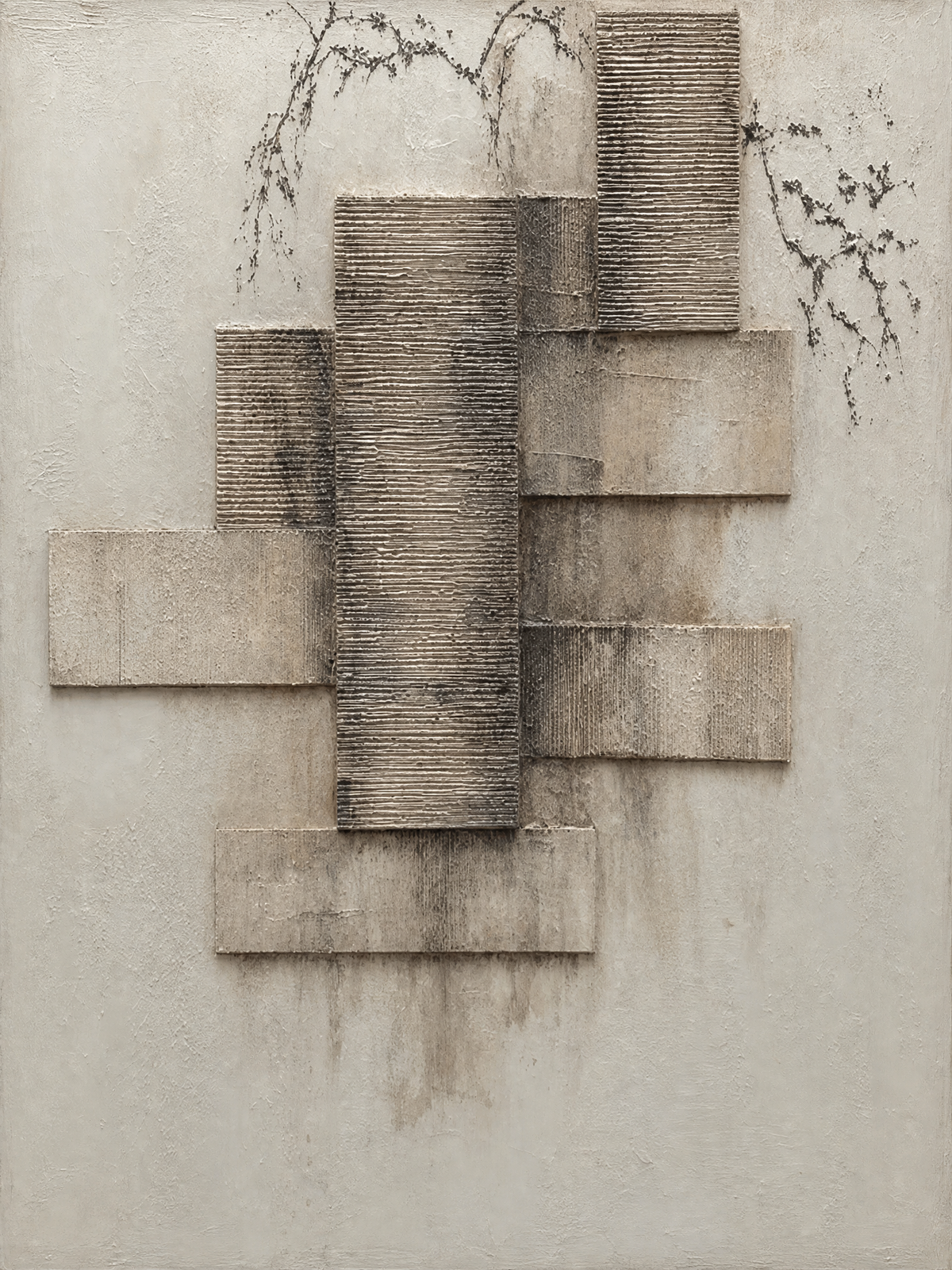 Wabi-Sabi Textured Brick Composition in Neutral Greige