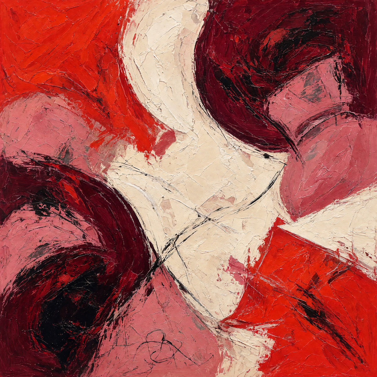 Red Dialogue – Expressive Abstract