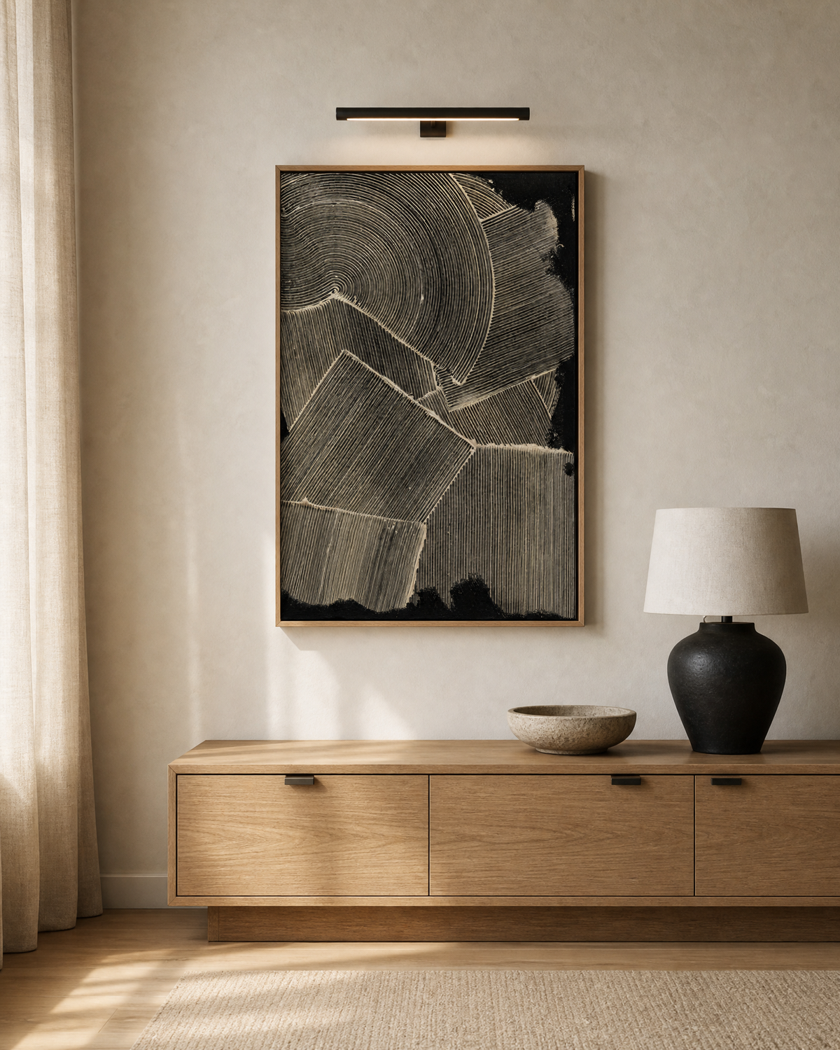 Concentric Lines on Charcoal