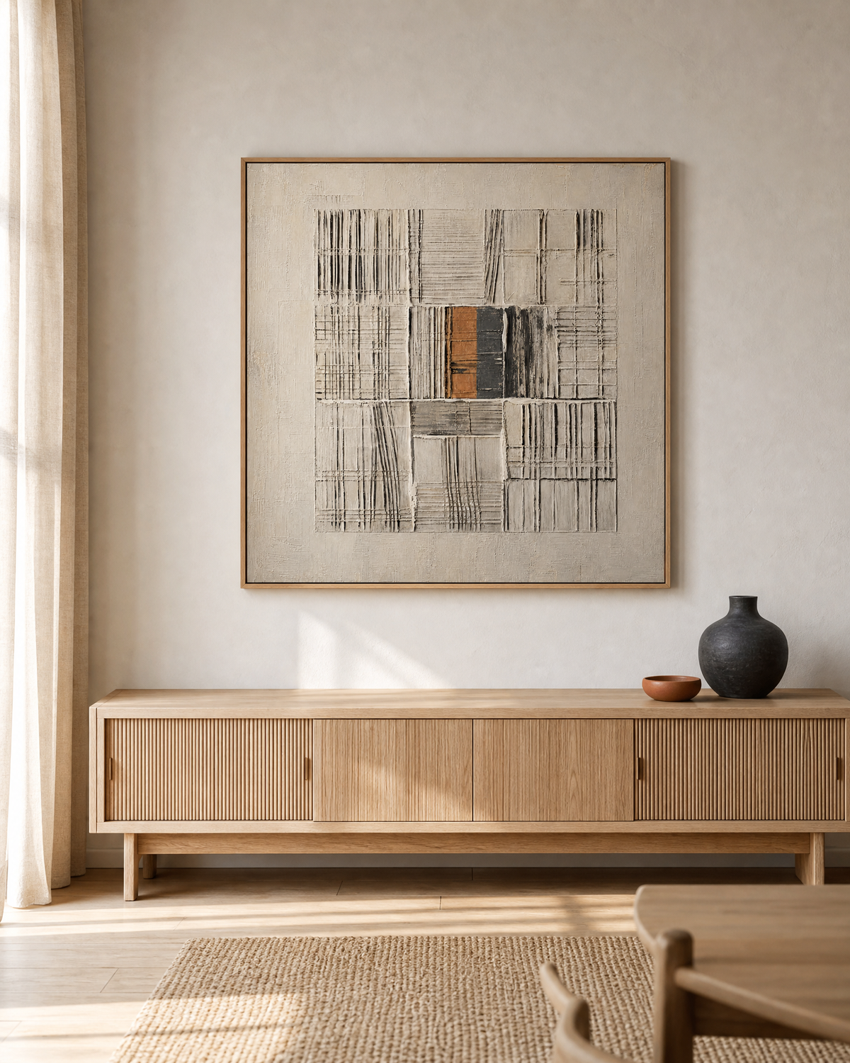 Woven Grid with Ochre