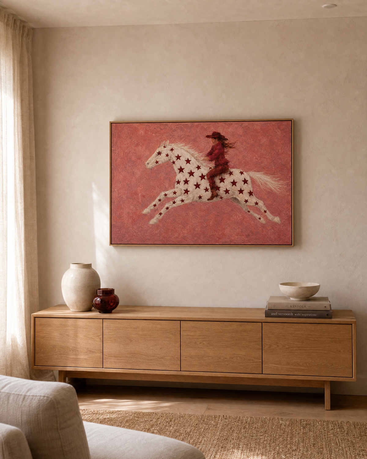 Cowgirl on Star-Painted Horse