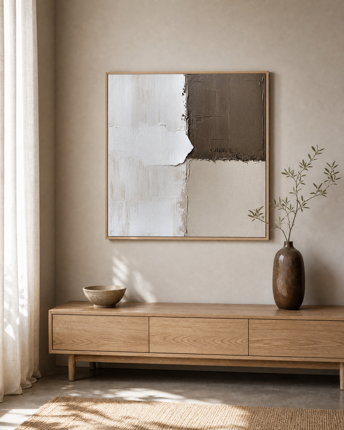 Quadrant Study in Taupe and Cream
