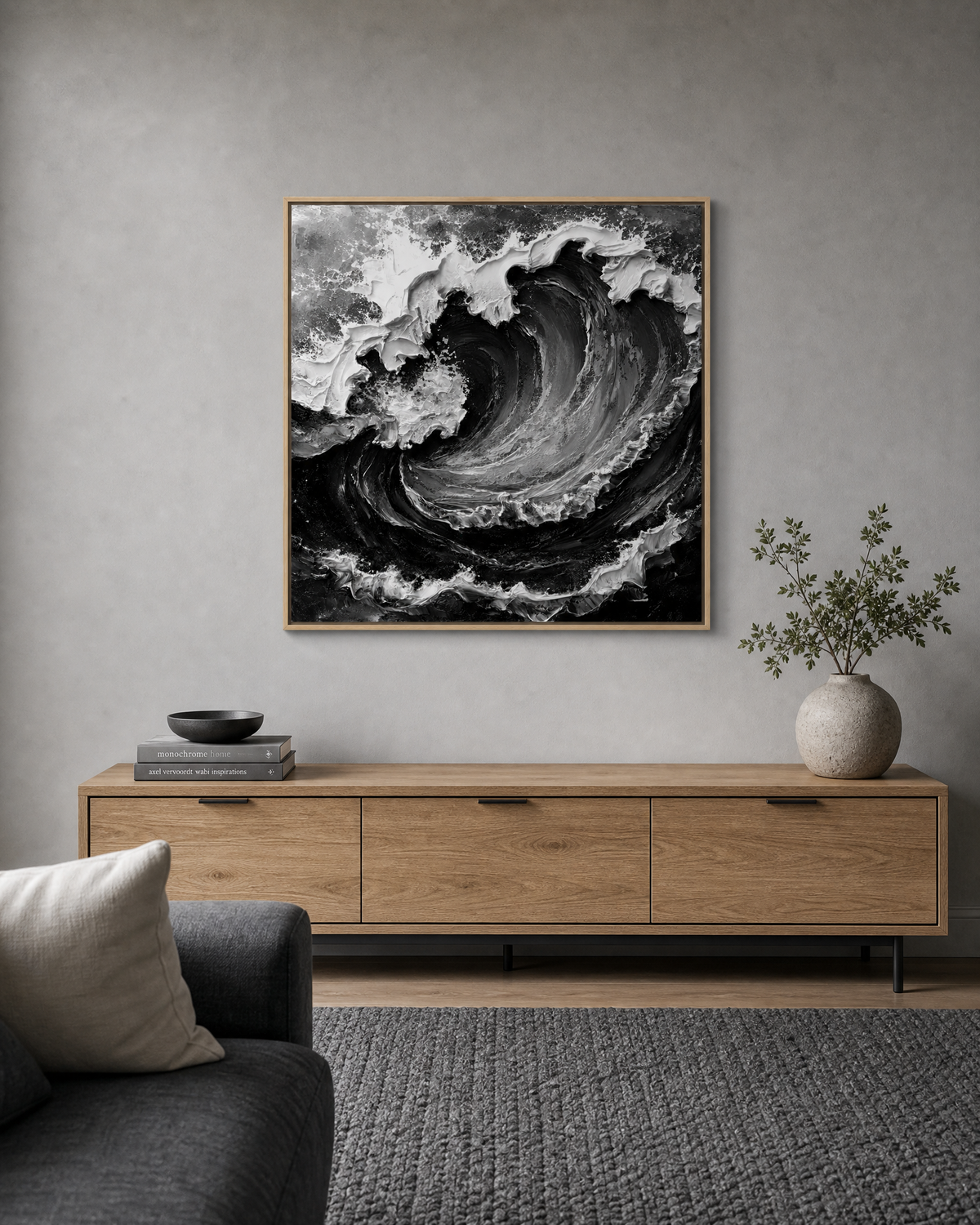 Monochrome Curling Wave