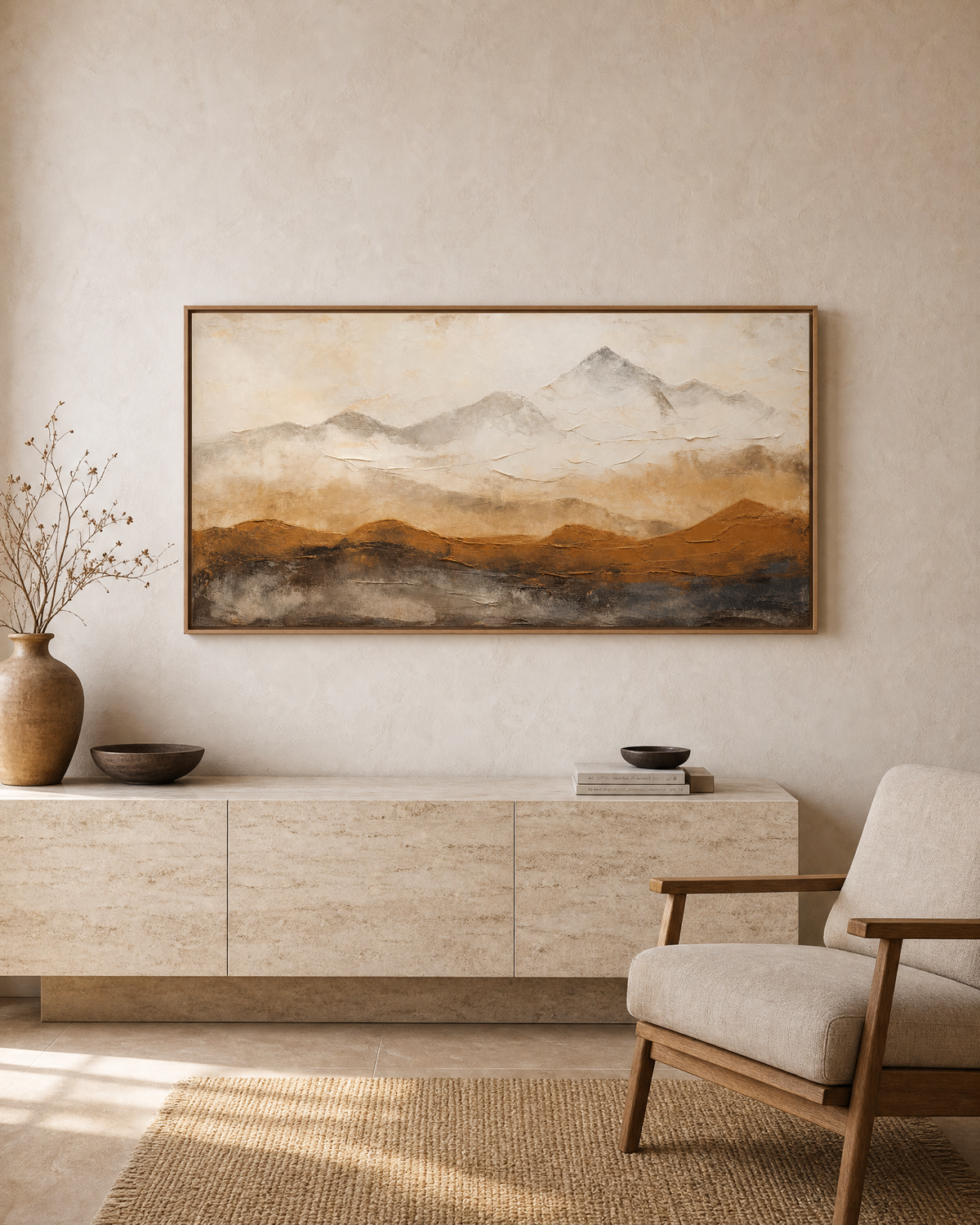 Misty Ochre Mountain Range