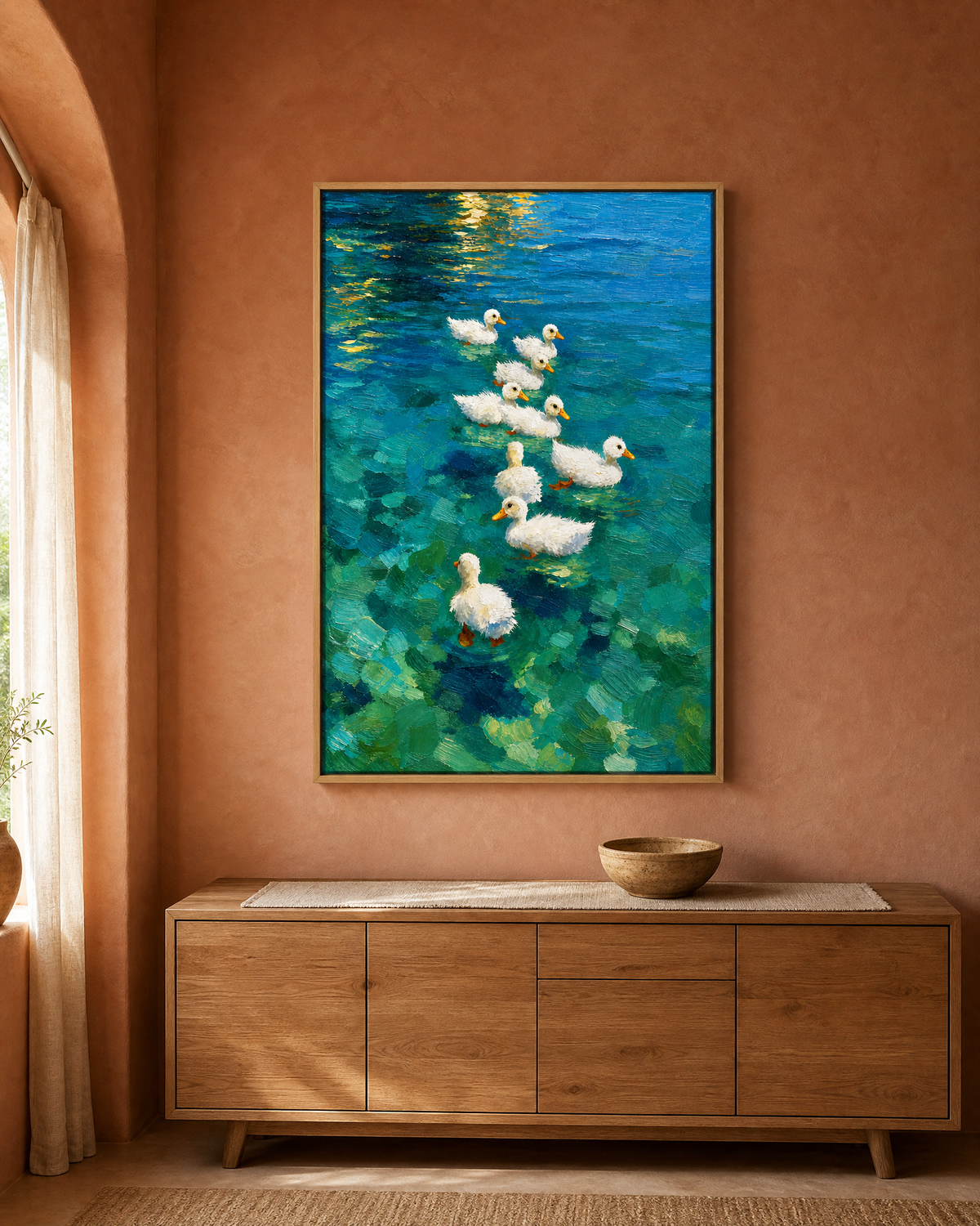 Ducklings on Turquoise Water