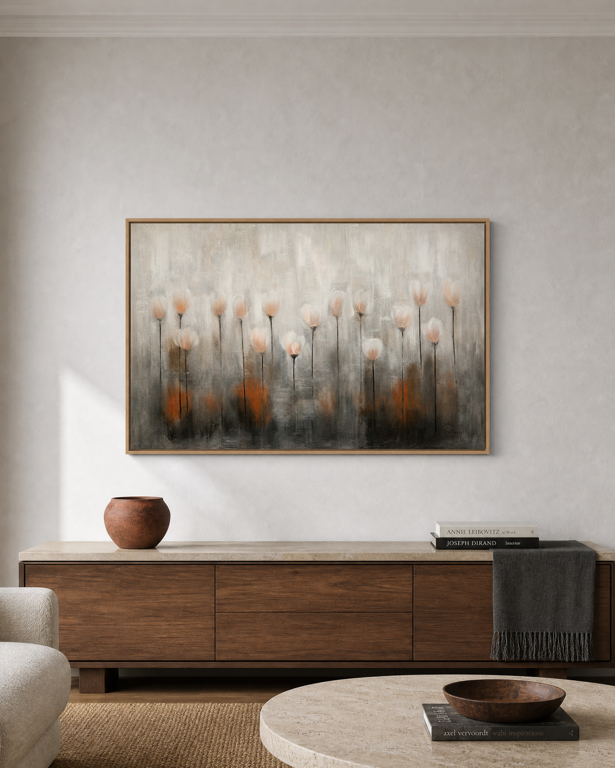 Blushing Poppies in Grey Mist