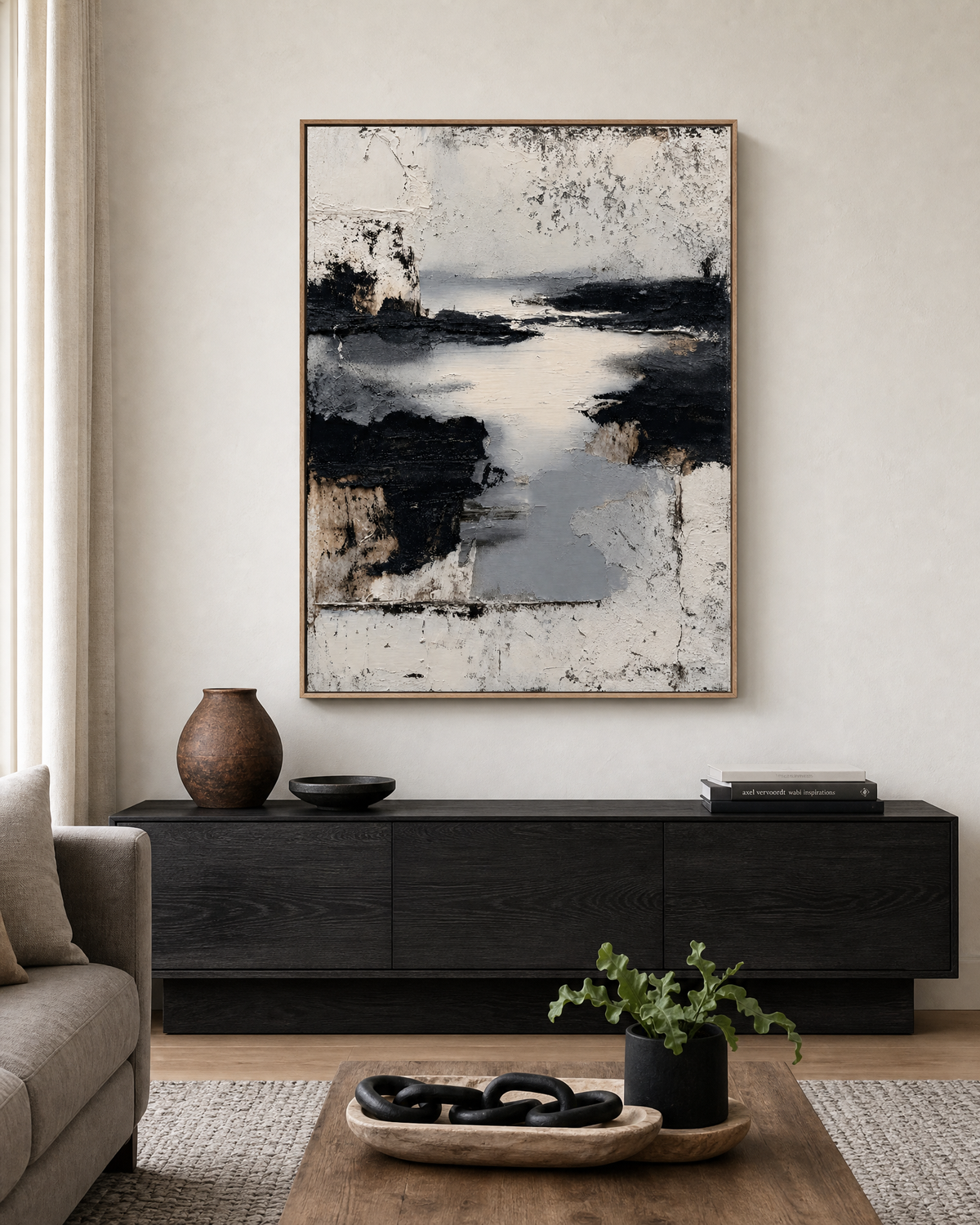 Monochrome Abstract Estuary