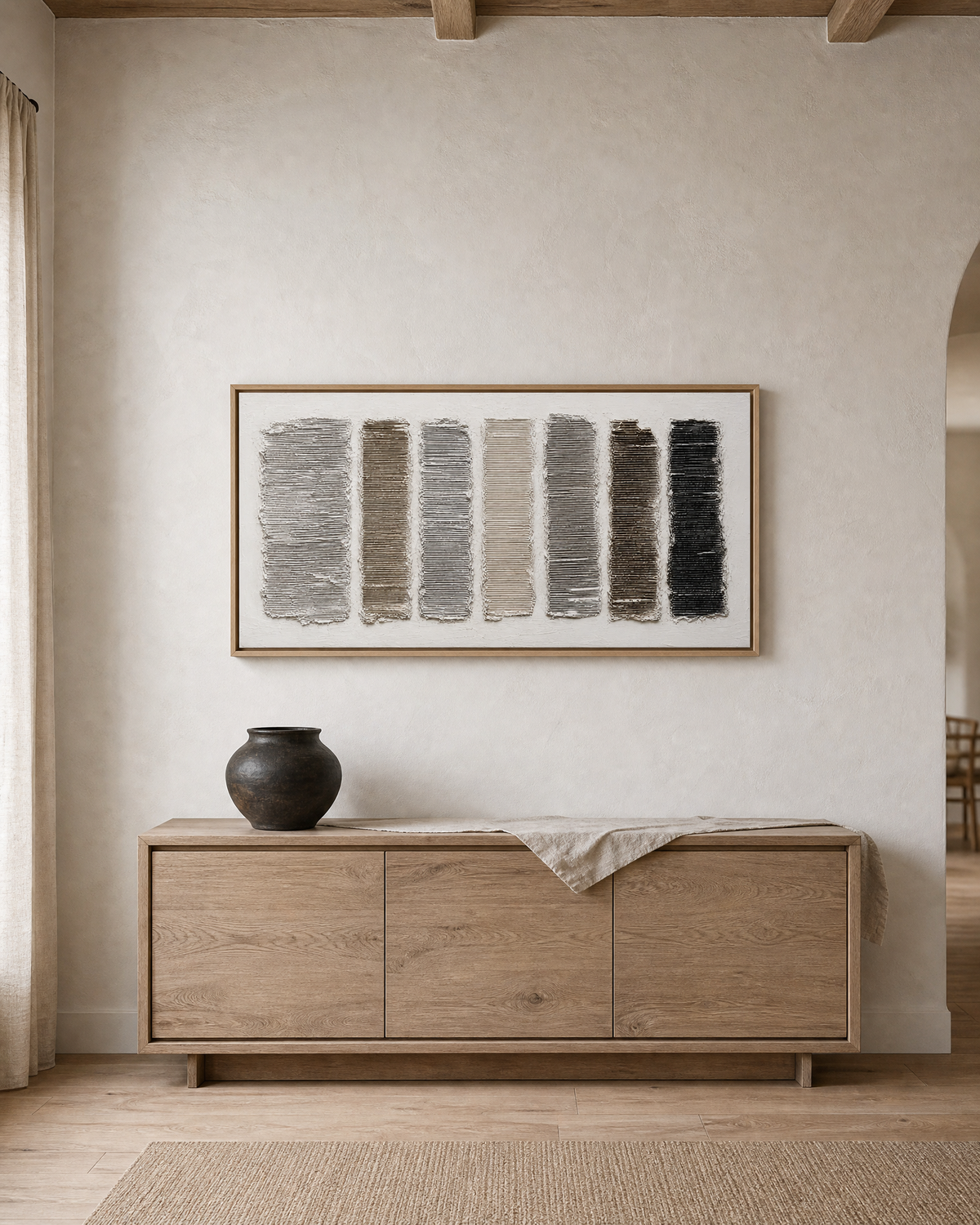 Vertical Striae in Grey and Umber