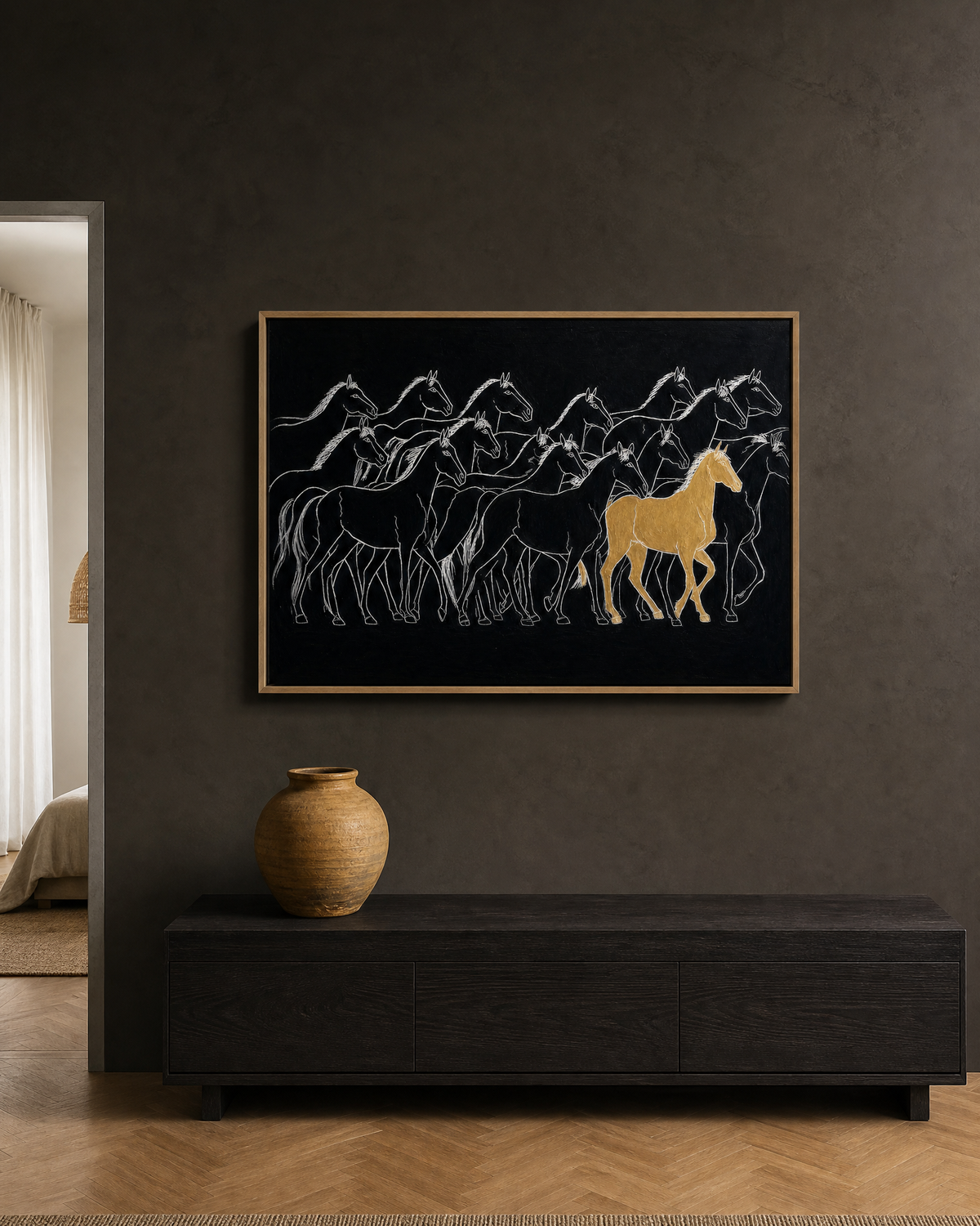 Golden Horse Among the Herd