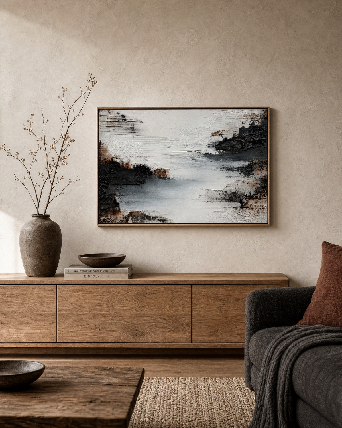 Monochrome Horizon with Umber Accents