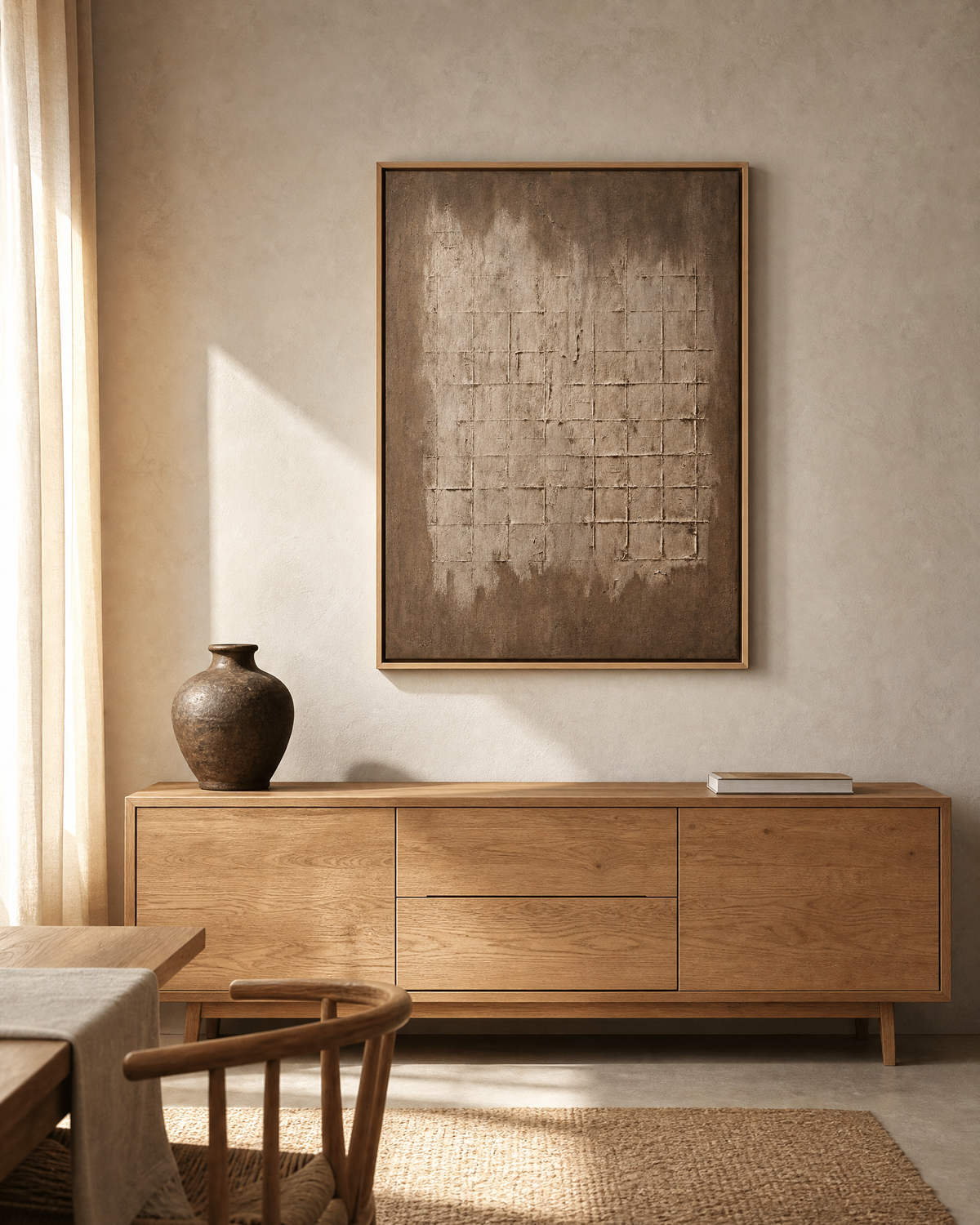 Scribed Field in Warm Taupe