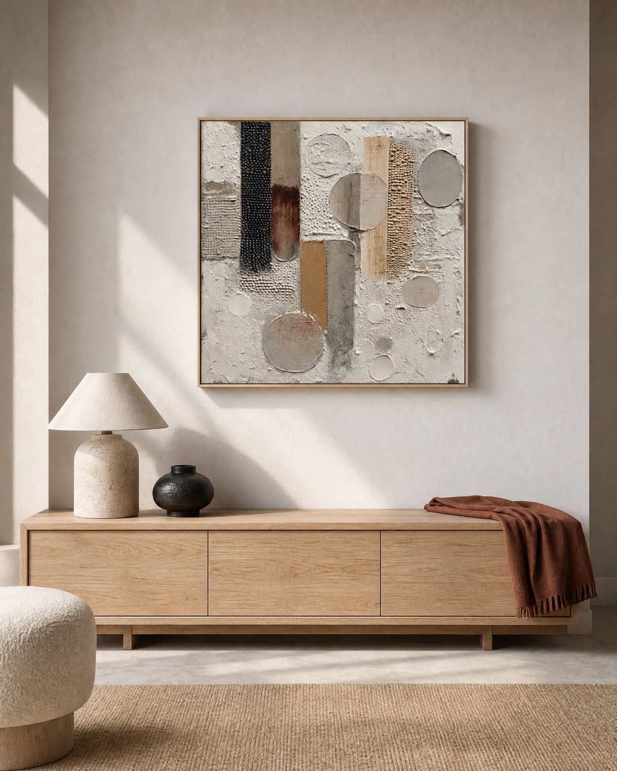 Textured Abstract Columns and Circles