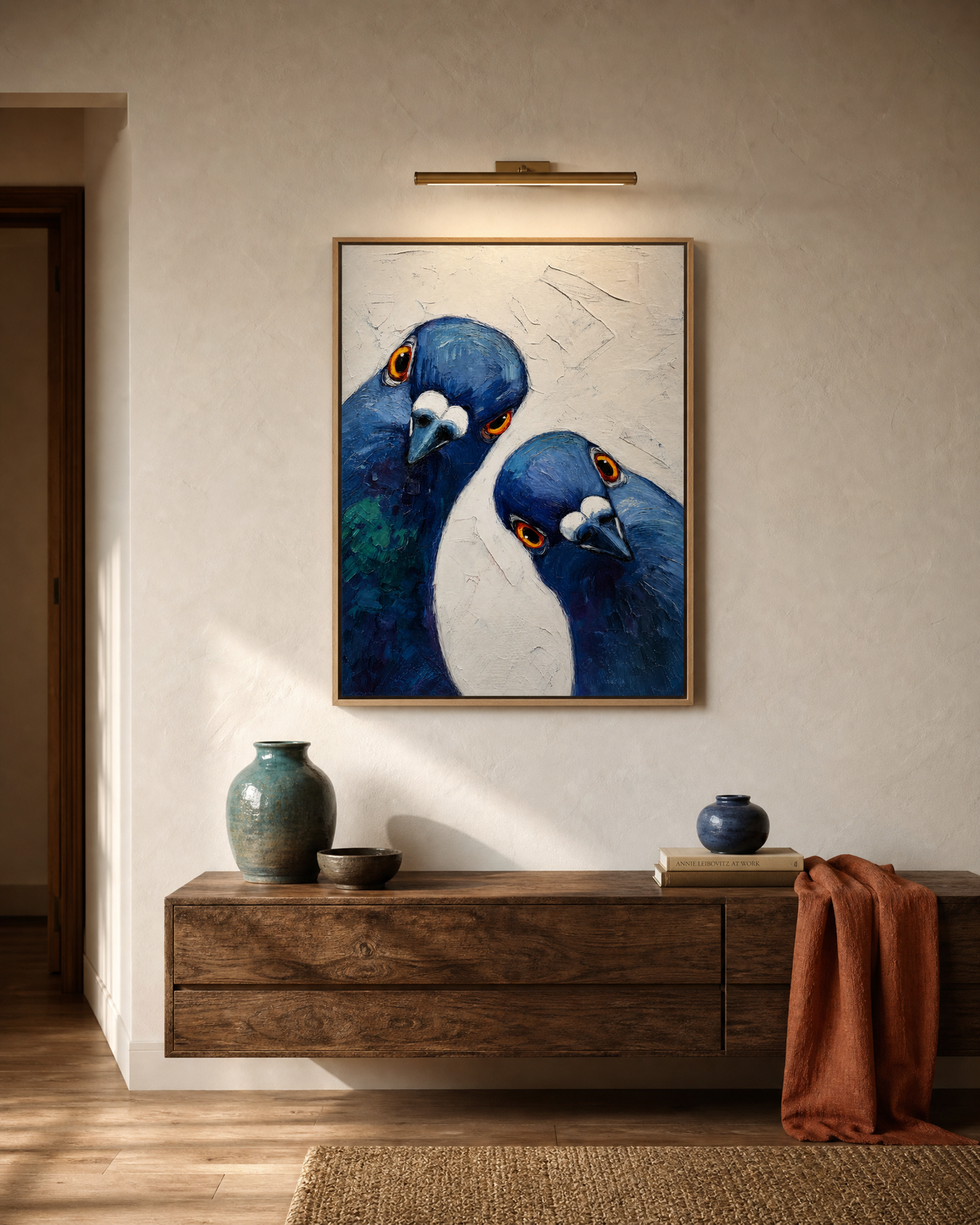 Two Blue Pigeons