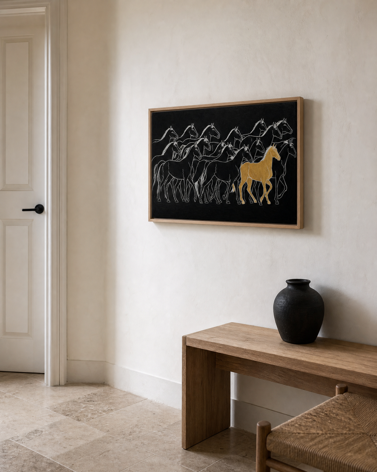 Golden Horse Among the Herd