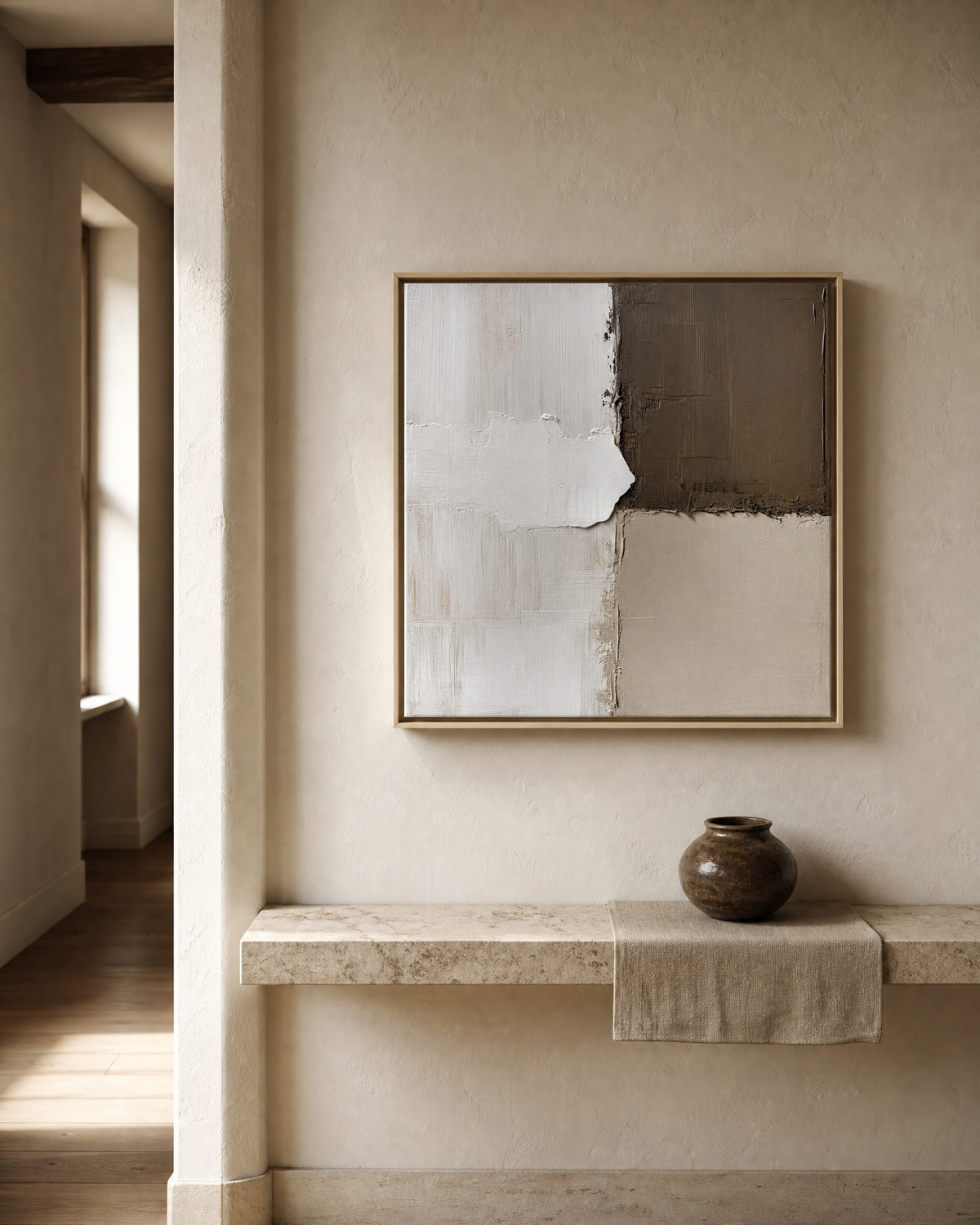 Quadrant Study in Taupe and Cream