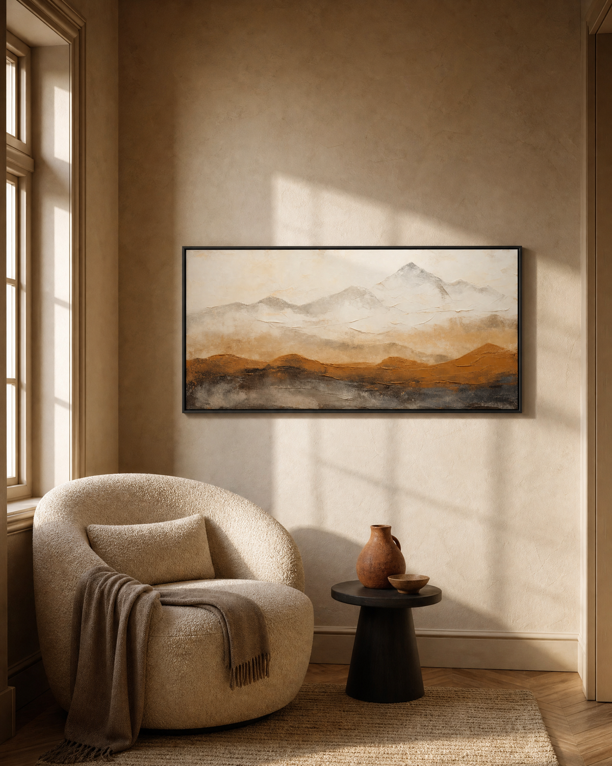 Misty Ochre Mountain Range
